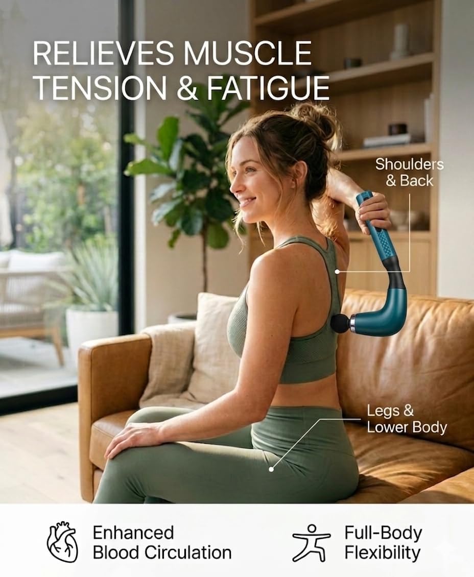 CYCMIA Handheld Cordless & Rechargeable Back Massager - Quiet - Full Body Massage Device for Women — view 4