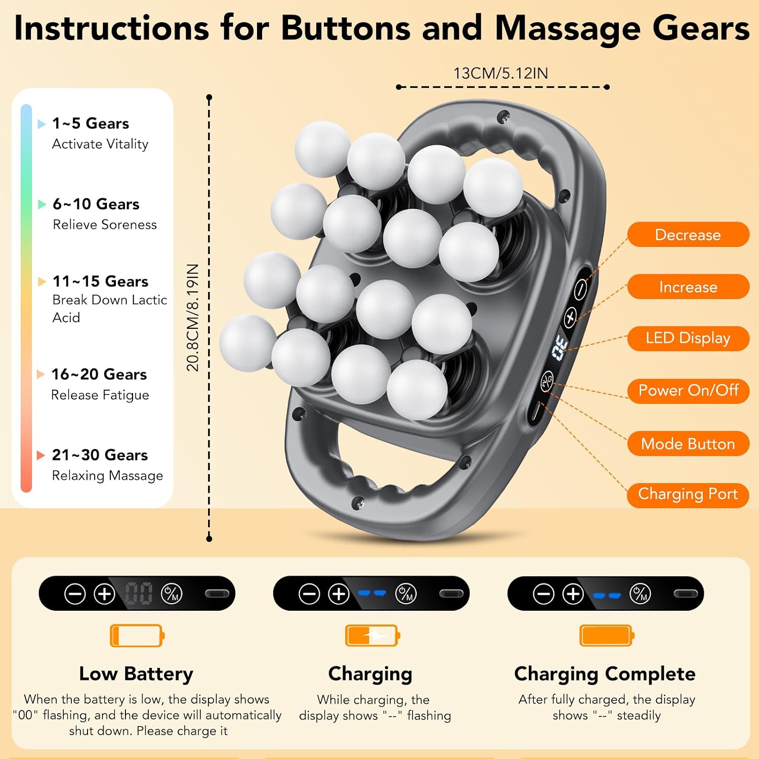 IKG 16 Head Massage Gun Deep Tissue, Body Massage for Back, Shoulders, Neck, Legs, Foot, Massage — view 4
