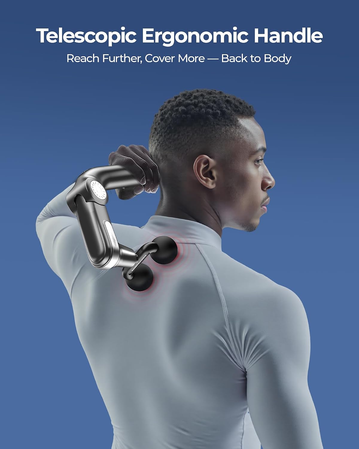 KingPavonini Foldable Massage Gun Deep Tissue, Dual-Ball Head, Model JA-G7 — view 2