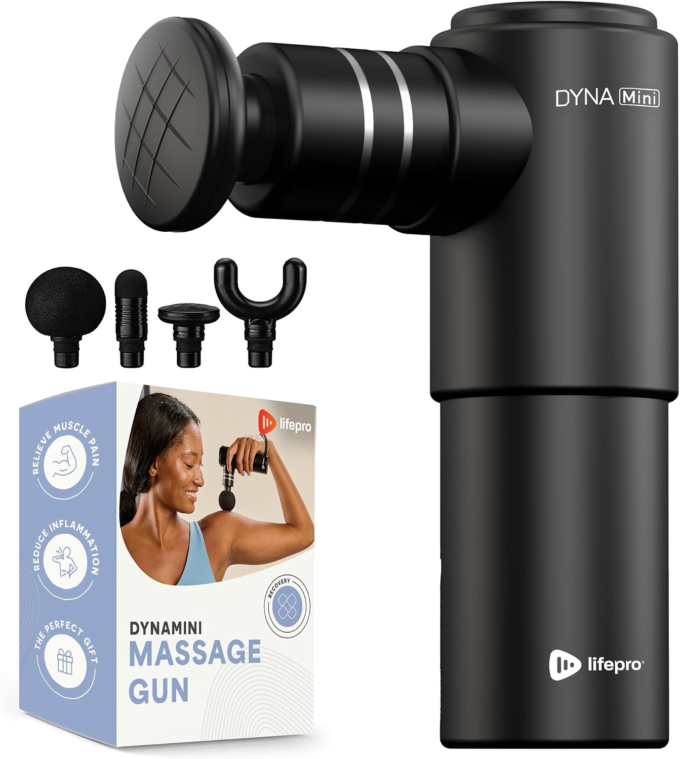 LifePro DynaFlex Percussion Massage Gun, Rotating Arm, 10 Heads, 16 Speeds — view 8