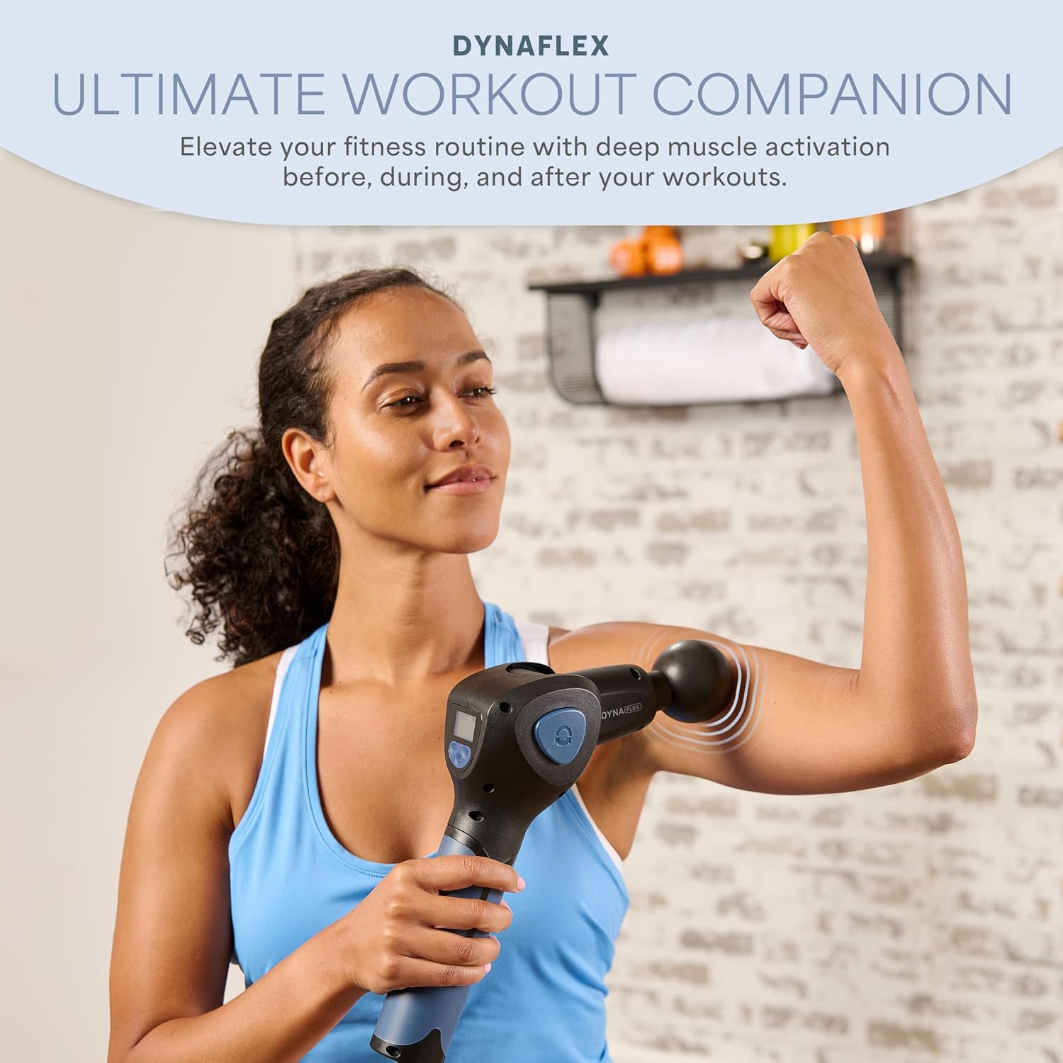 LifePro DynaFlex Percussion Massage Gun, Rotating Arm, 10 Heads, 16 Speeds — view 6