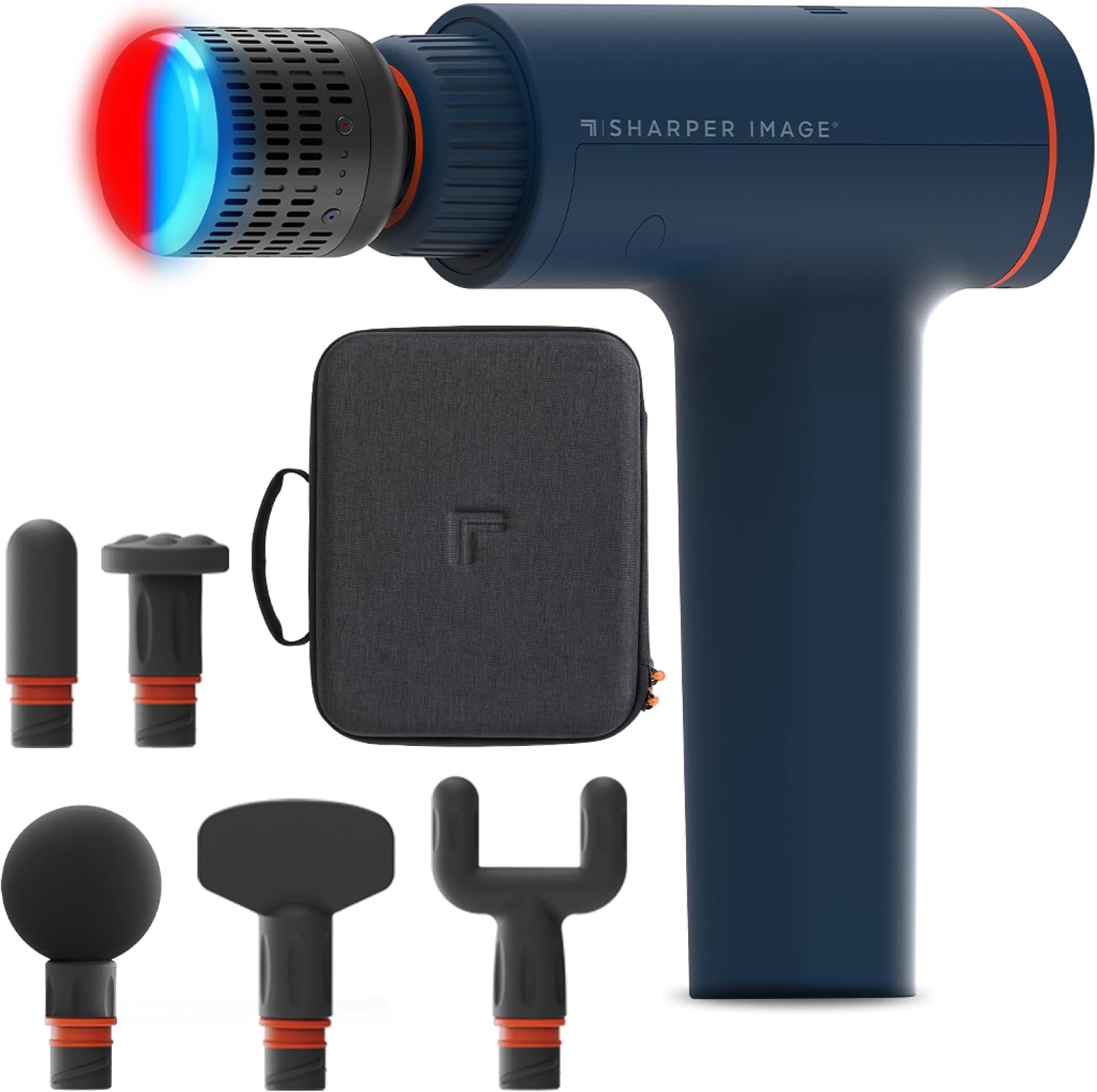Sharper Image Deep Tissue Percussion Massage Gun, Powerboost Versa Hot & Cold Rechargeable Handheld