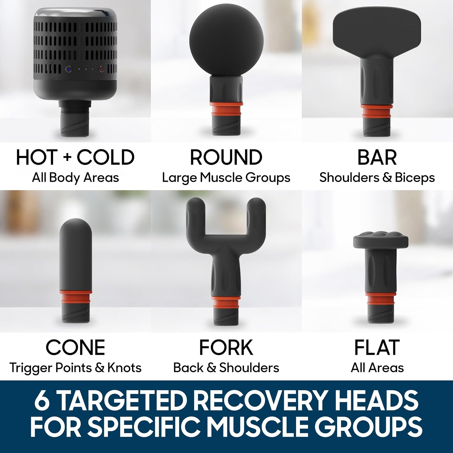 Sharper Image Deep Tissue Percussion Massage Gun, Powerboost Versa Hot & Cold Rechargeable Handheld — view 5