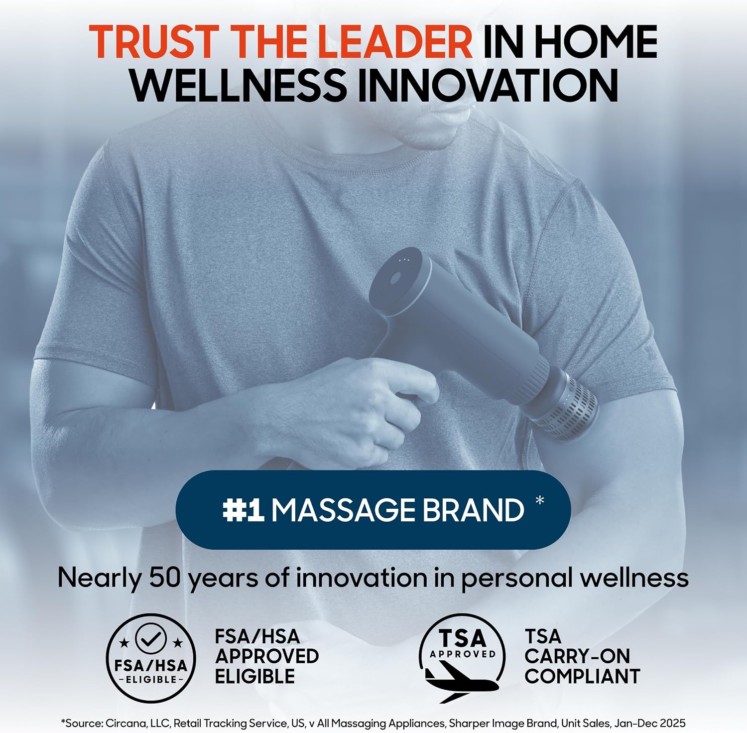 Sharper Image Deep Tissue Percussion Massage Gun, Powerboost Versa Hot & Cold Rechargeable Handheld — view 8