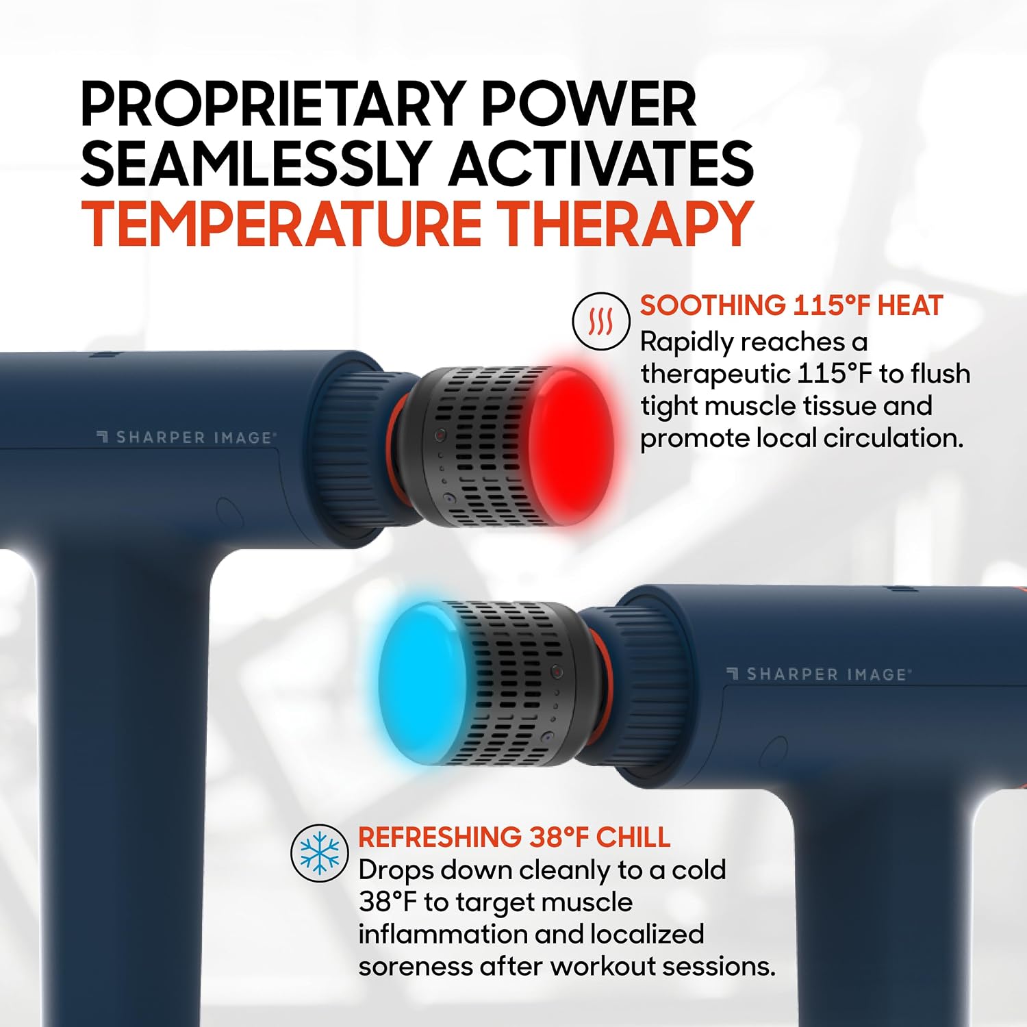 Sharper Image Deep Tissue Percussion Massage Gun, Powerboost Versa Hot & Cold Rechargeable Handheld — view 3