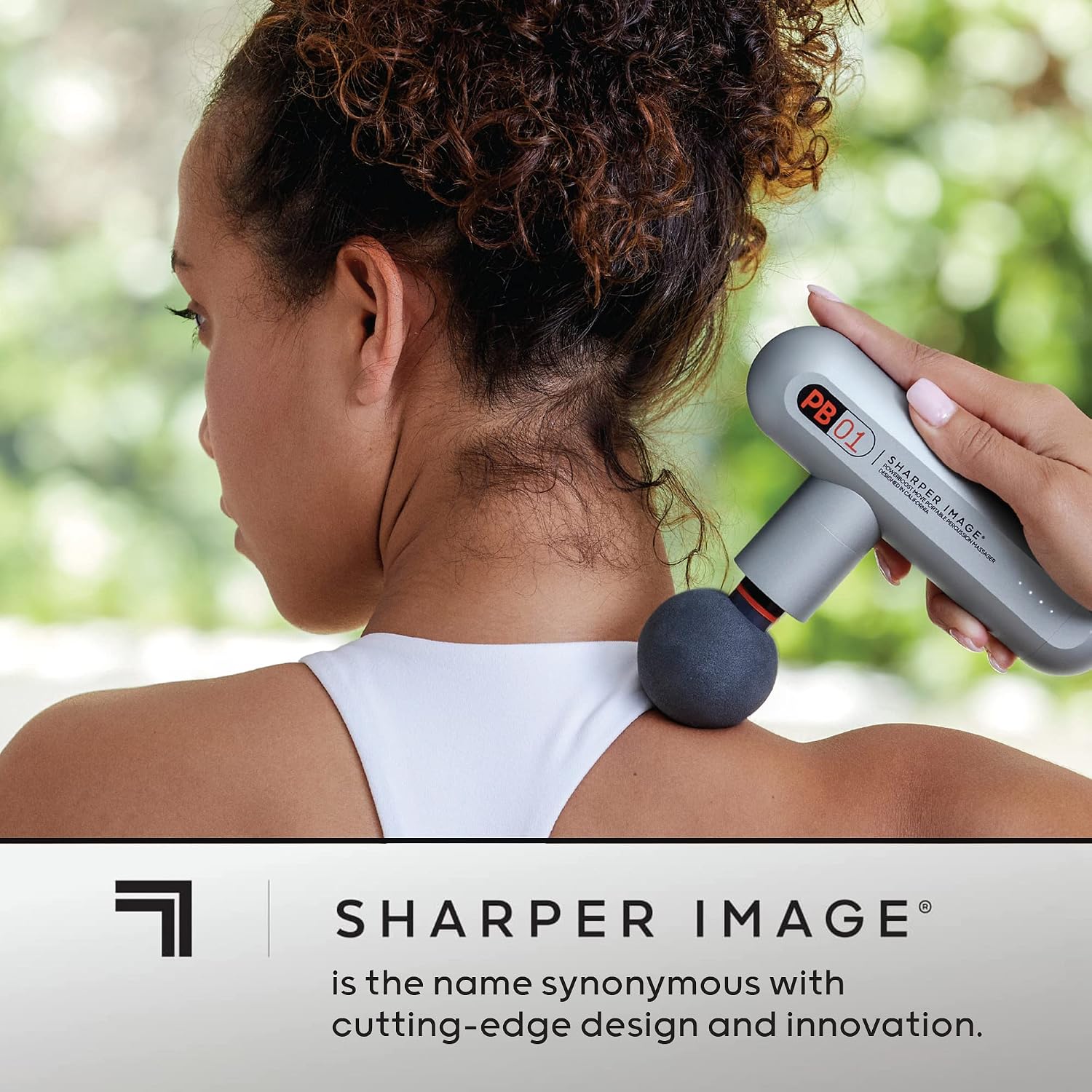 Sharper Image Powerboost Move - Mini Percussion Massage Gun| 4 Attachments, 4 Speeds, FSA Eligible — view 6