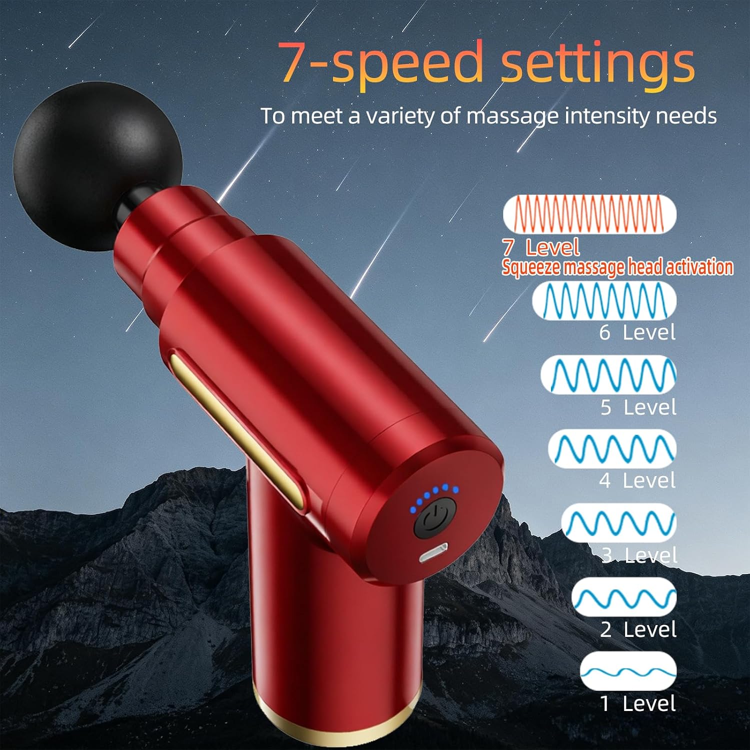 YUESHANHE Massage Gun, Electric Massager, Suitable for Whole Body to Relieve Fatigue, Replaceable — view 3