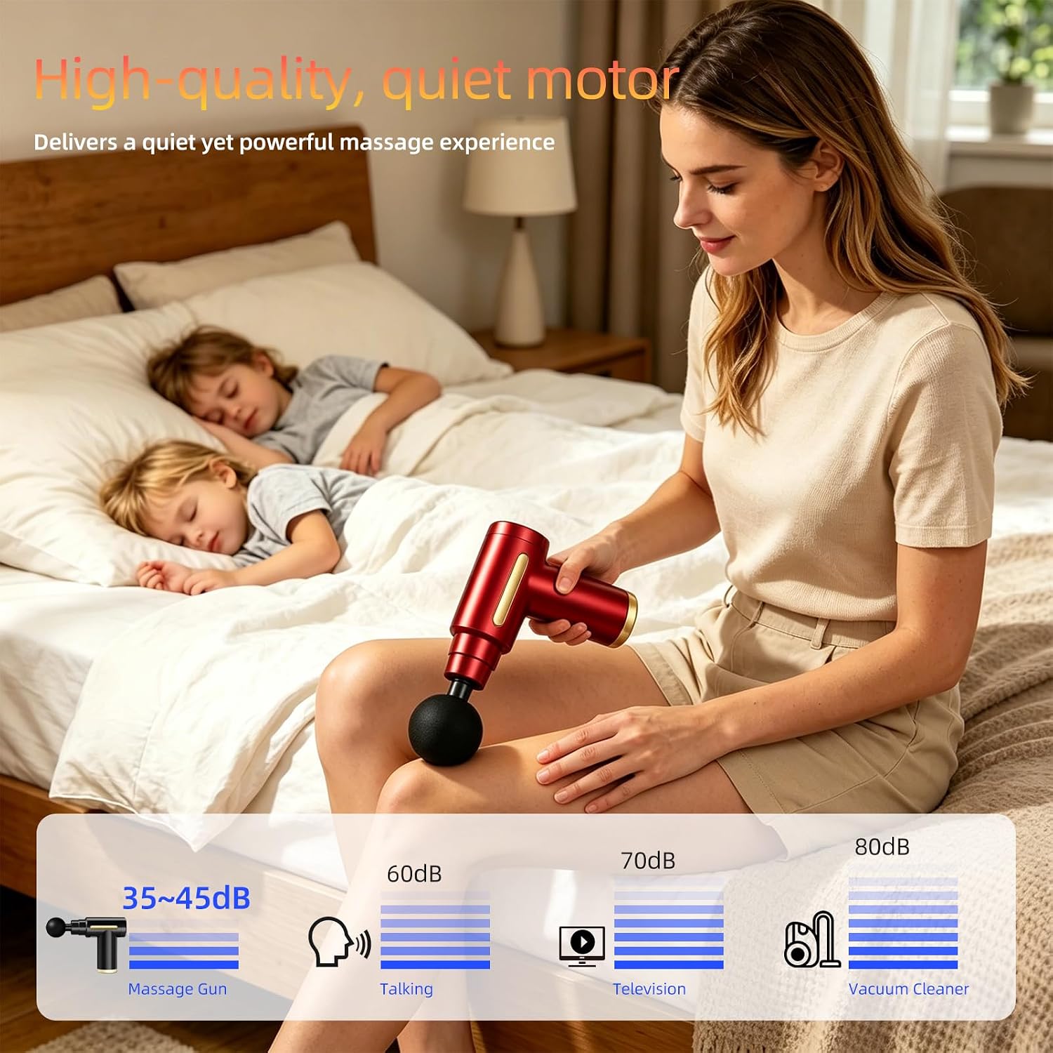 YUESHANHE Massage Gun, Electric Massager, Suitable for Whole Body to Relieve Fatigue, Replaceable — view 5