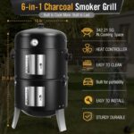 Versatile 6-in-1 Charcoal Smoker Grill