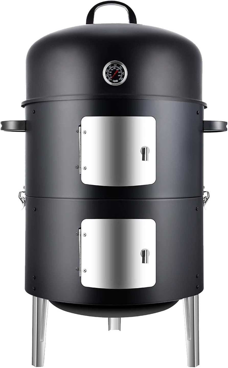 Heavy-Duty Charcoal Smoker 17-inch Vertical Smoker