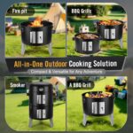Versatile 6-in-1 Charcoal Smoker Grill