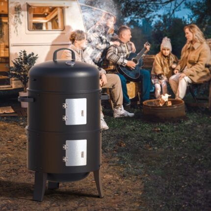 Vertical Charcoal Smoker Dual Doors