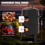 Vertical Charcoal Smoker Dual Doors