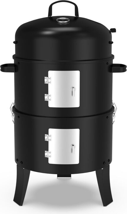 Vertical Charcoal Smoker Dual Doors