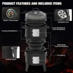 Vertical Charcoal Smoker Dual Doors