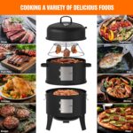 Vertical Charcoal Smoker Dual Doors