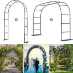 Adjustable Black Galvanized Steel Garden Arch