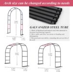 Adjustable Black Galvanized Steel Garden Arch