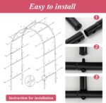 Adjustable Black Galvanized Steel Garden Arch