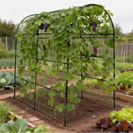 Robust Green Metal Garden Arch Trellis
