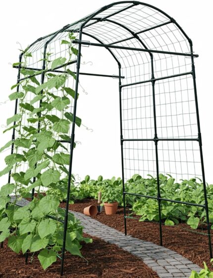 Sturdy Black Metal Arch Trellis