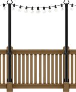 Adjustable Black Metal String Light Poles
