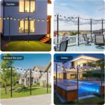 Adjustable Black Metal String Light Poles