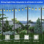 Adjustable Black Metal String Light Poles