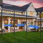 Adjustable Black Metal String Light Poles