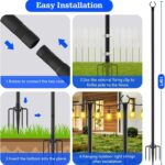 Adjustable Black Metal String Light Poles