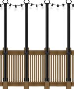 Adjustable Black Metal String Light Poles
