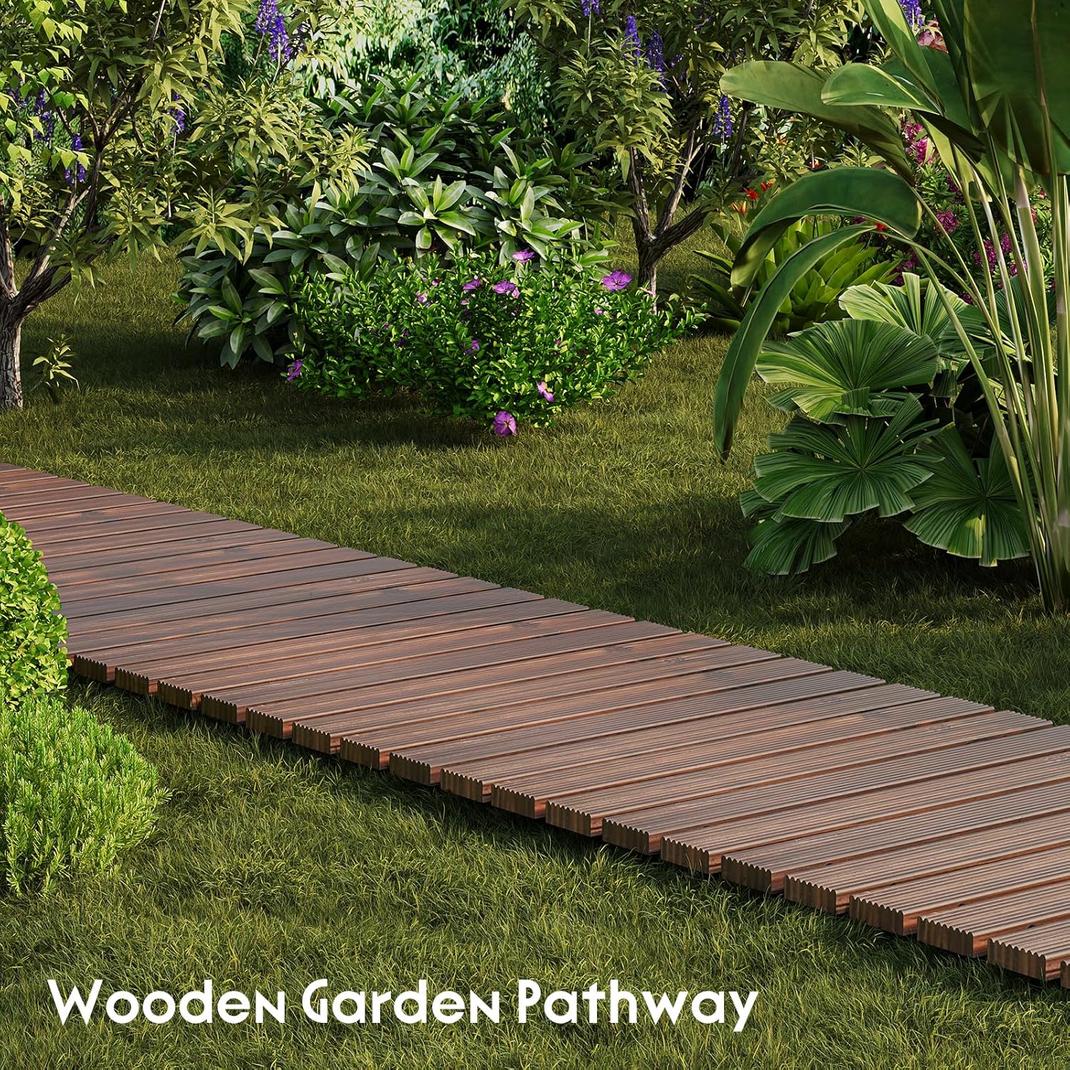 Roll-Out Wooden Garden Walkway