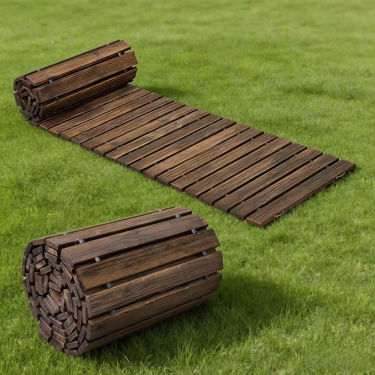 Roll-Out Wooden Garden Walkway for Outdoor Pathways