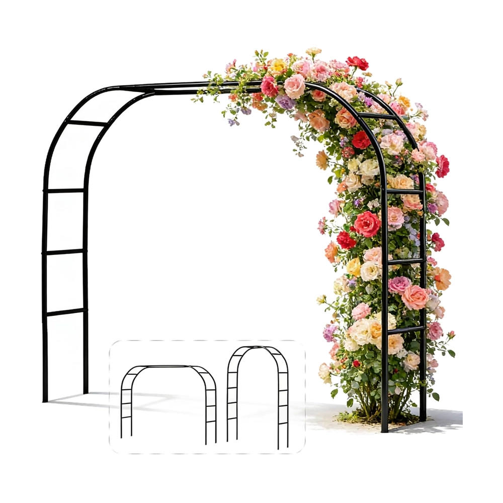 Versatile Black Metal Garden Arch