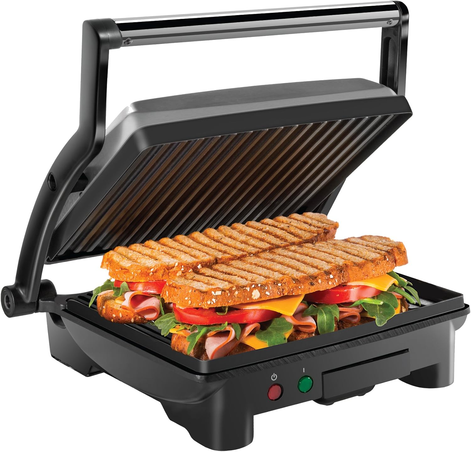 Chefman Panini Press Grill and Gourmet Sandwich Maker Non-Stick Coated Plates