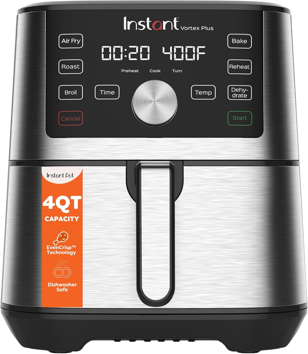 Instant Pot 4QT Vortex Plus 6-in-1 Mini Air Fryer, Custom Program Options