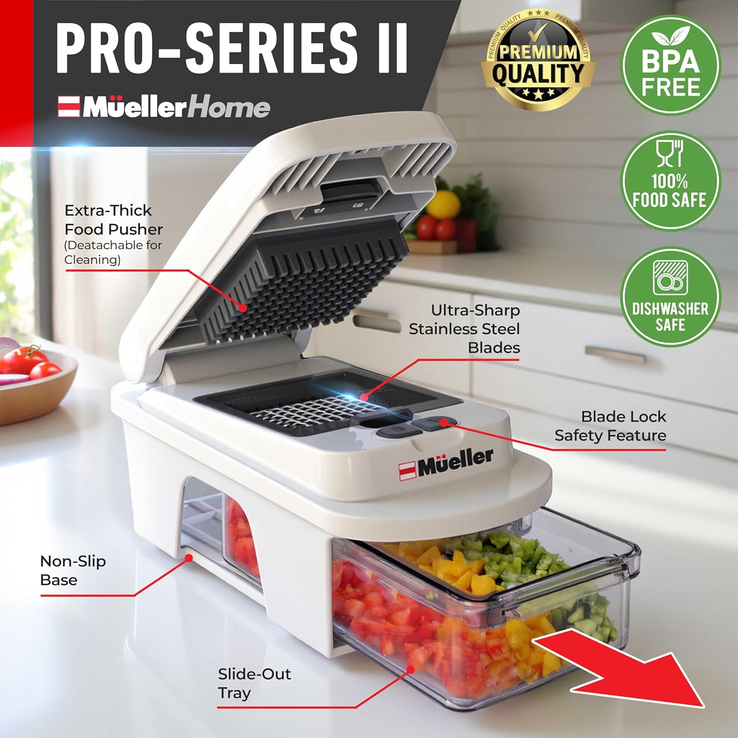 Mueller Pro-Series All-in-One, 12 Blade Mandoline Slicer for Kitchen — view 2