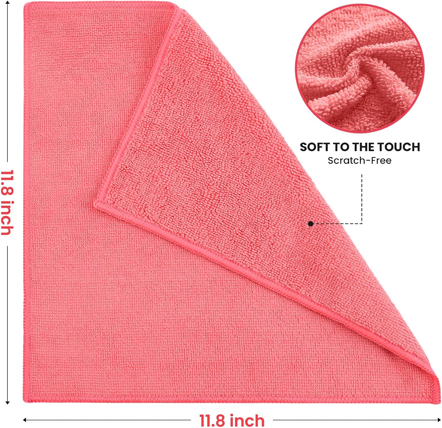 SIFANGKE Microfiber Cleaning Cloth, 12 Pack Assorted Color Cleaning Rags — view 2