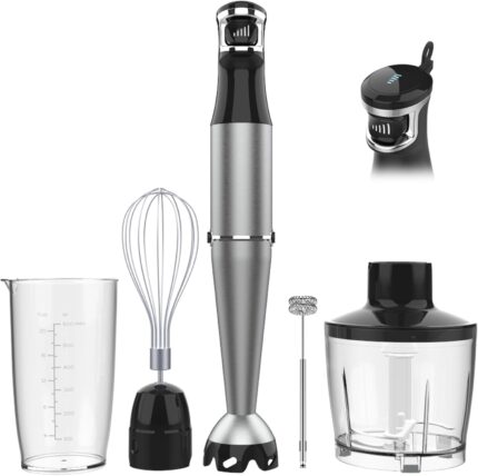 Turelar Immersion Blender Handheld Corded, 1100W 5 in 1 Hand Blender Set