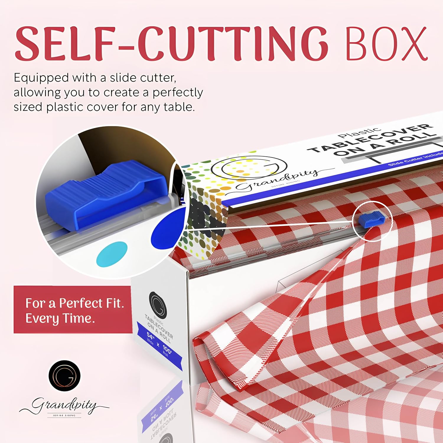 Grandpity Red Gingham Disposable Tablecloth - Hình 2