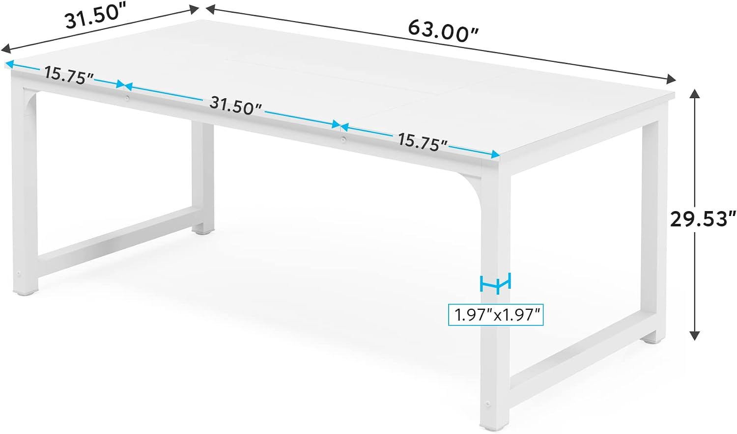 Minimalist White Home Office Desk - Hình 2