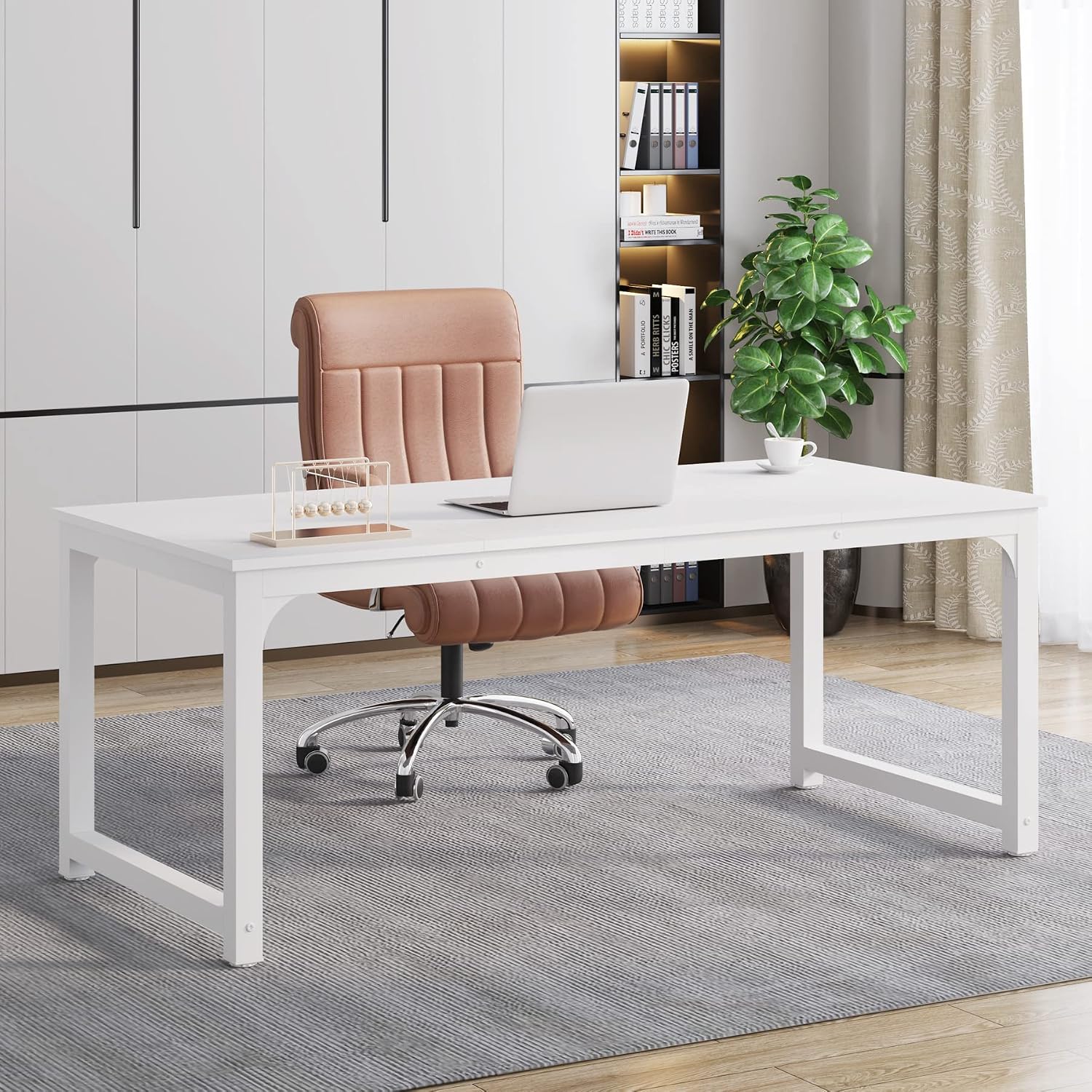 Minimalist White Home Office Desk