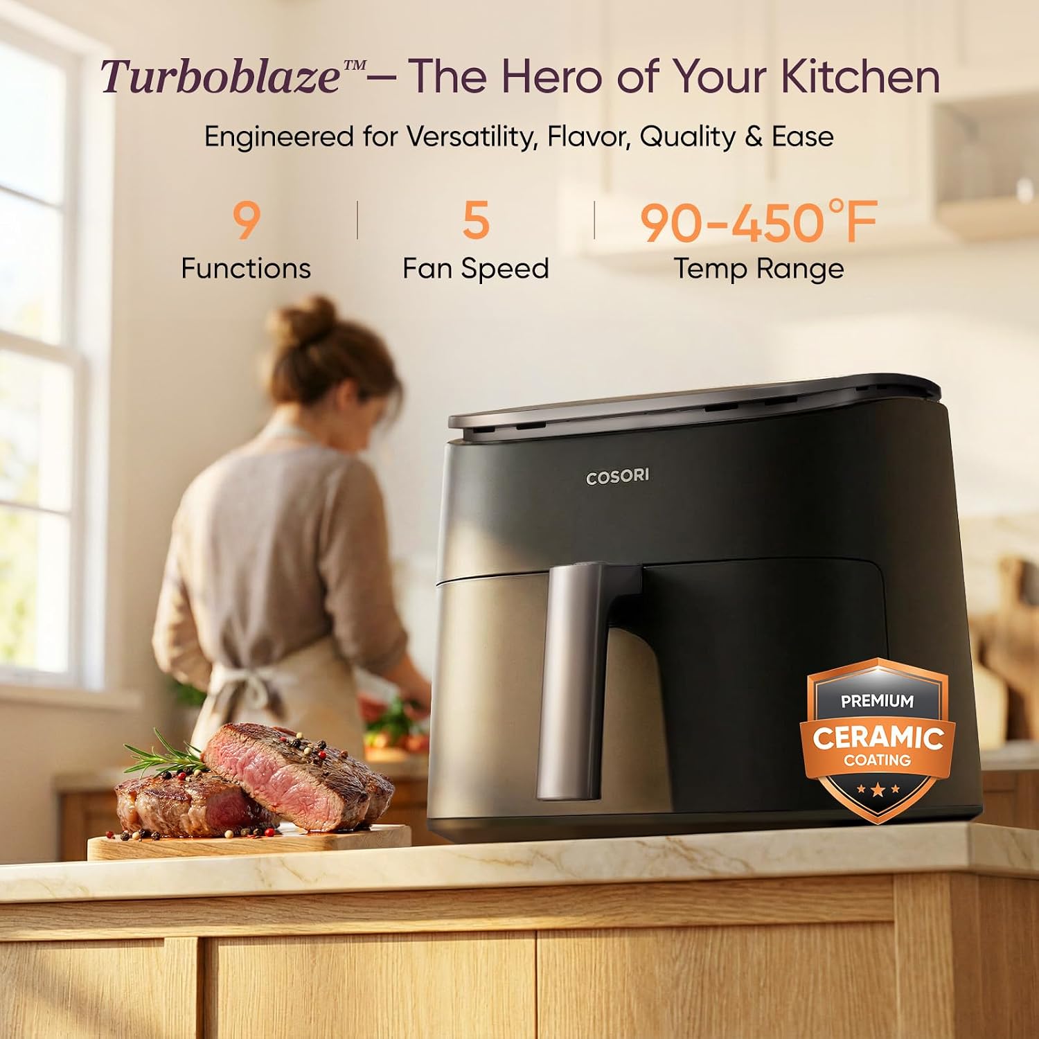 COSORI TurboBlaze 6-Quart Air Fryer - 9-in-1 Smart Cooker — view 2