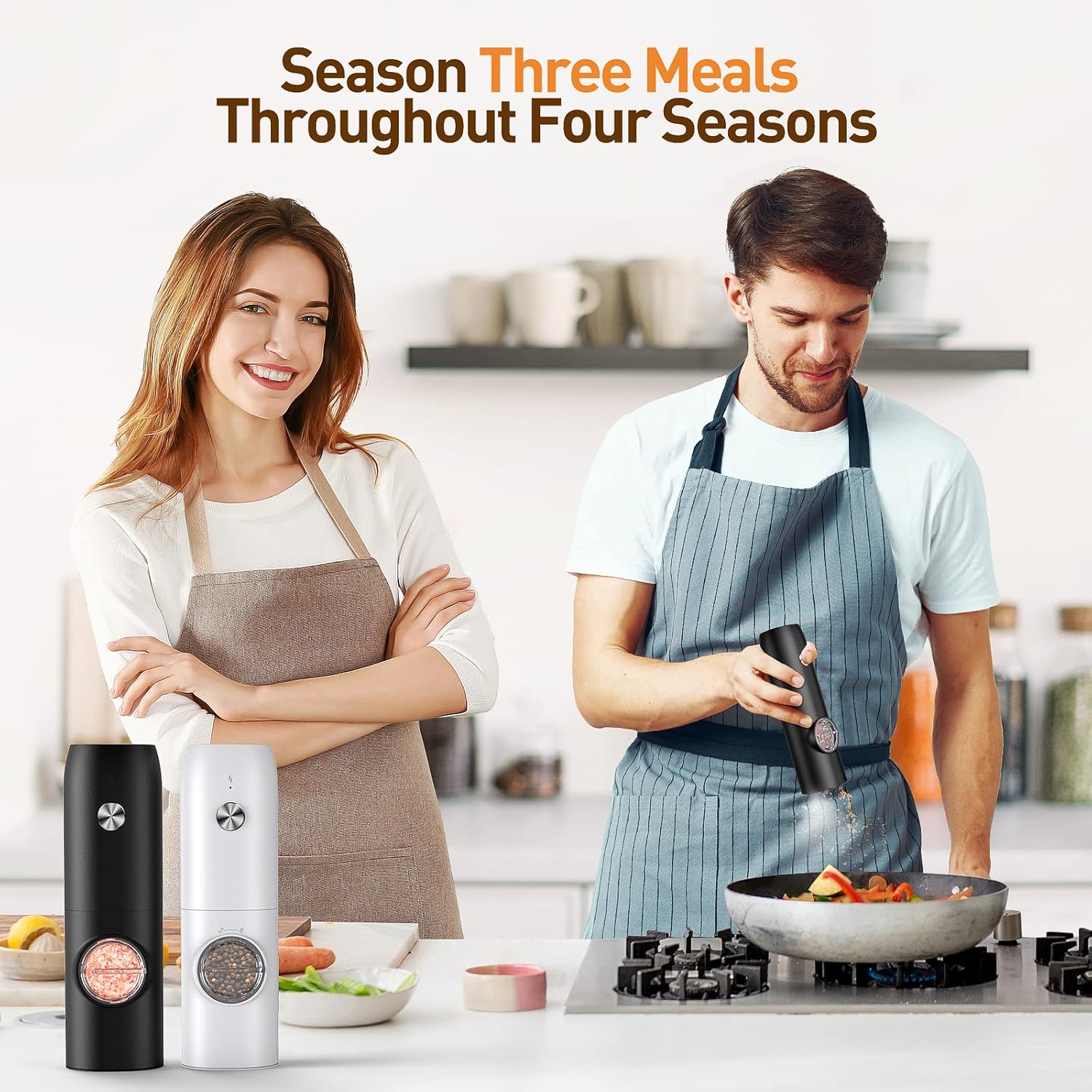 Rechargeable Electric Salt and Pepper Grinder Set - Automatic — view 2