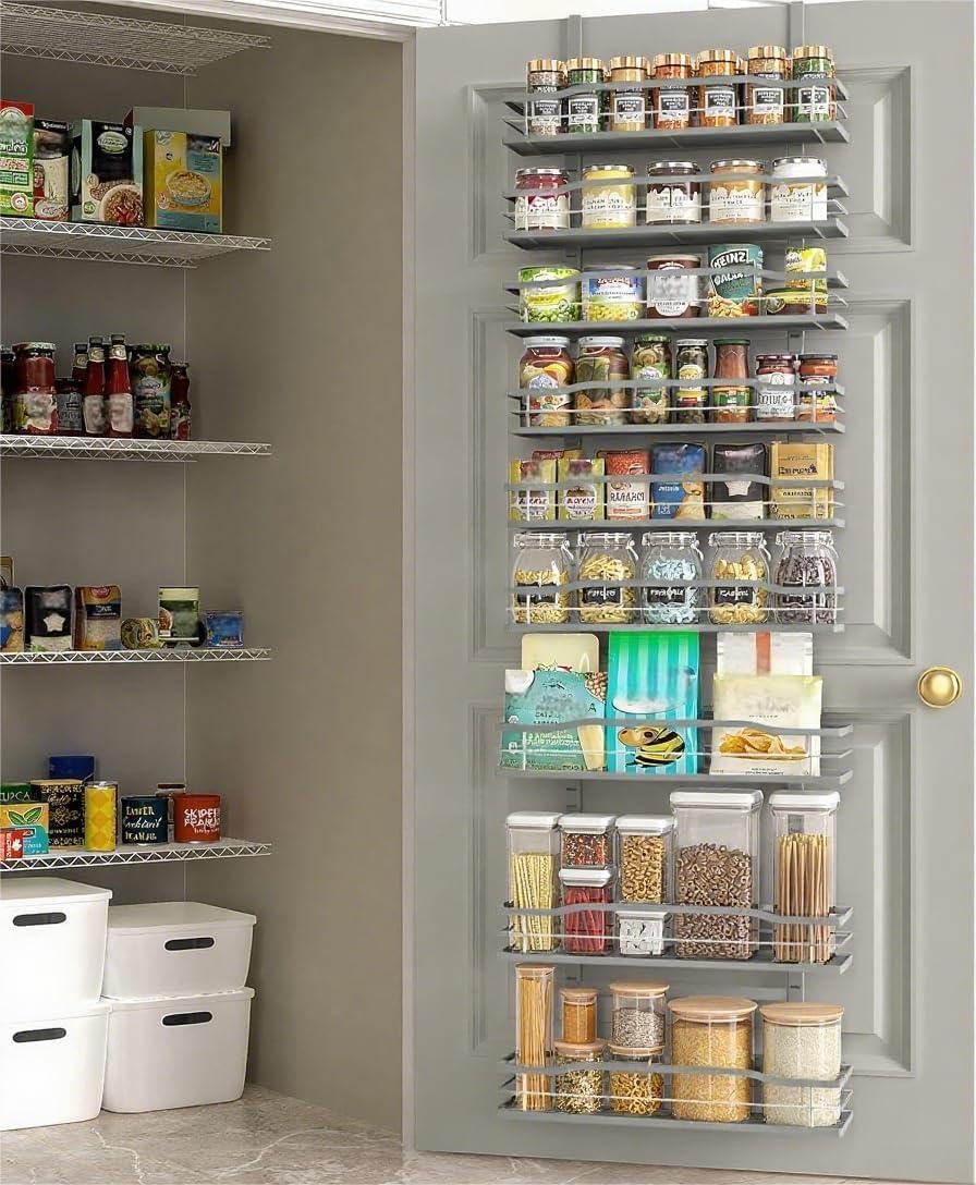 Adjustable 6-Tier Pantry Door Spice Rack Organizer — view 11