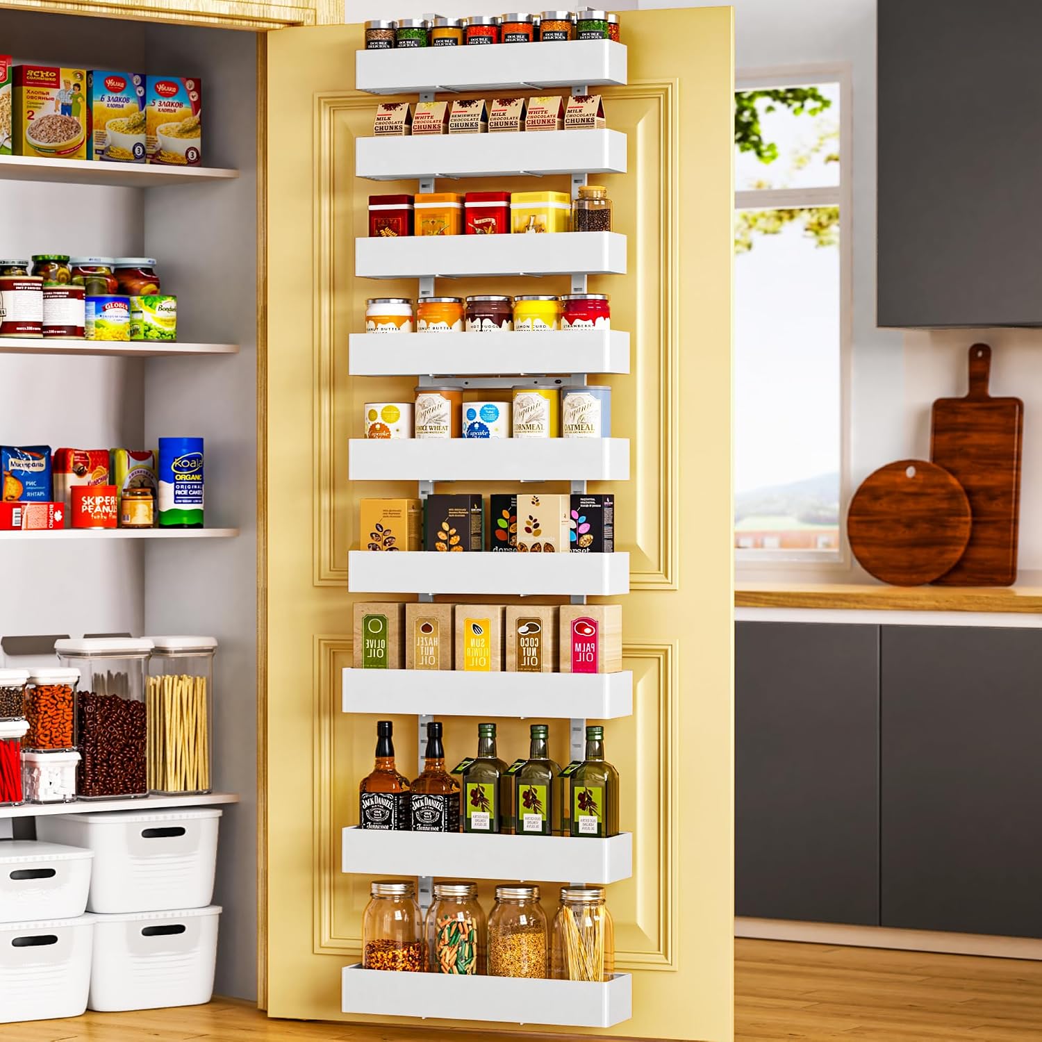 Adjustable 6-Tier Pantry Door Spice Rack Organizer — view 13
