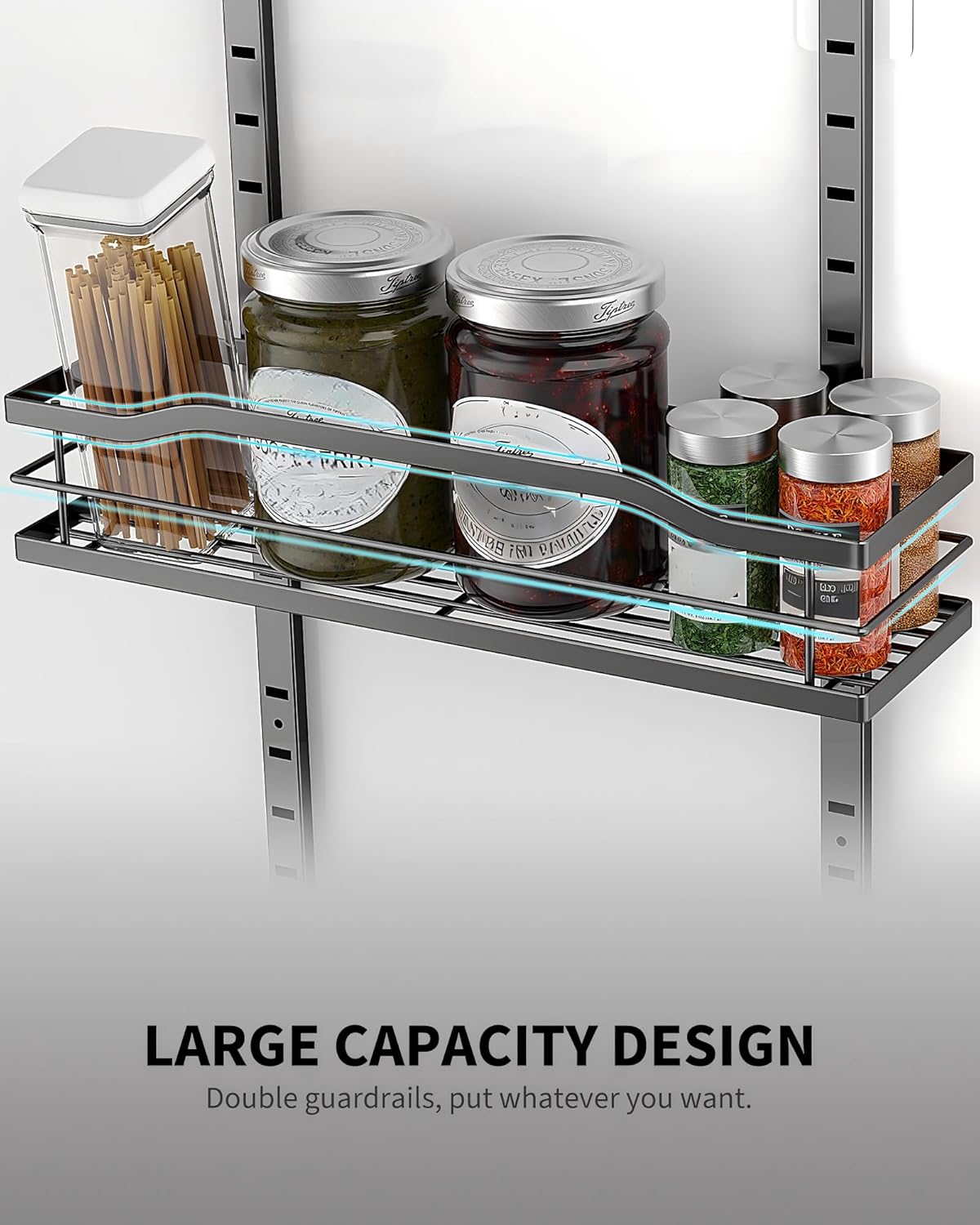Adjustable 6-Tier Pantry Door Spice Rack Organizer — view 5