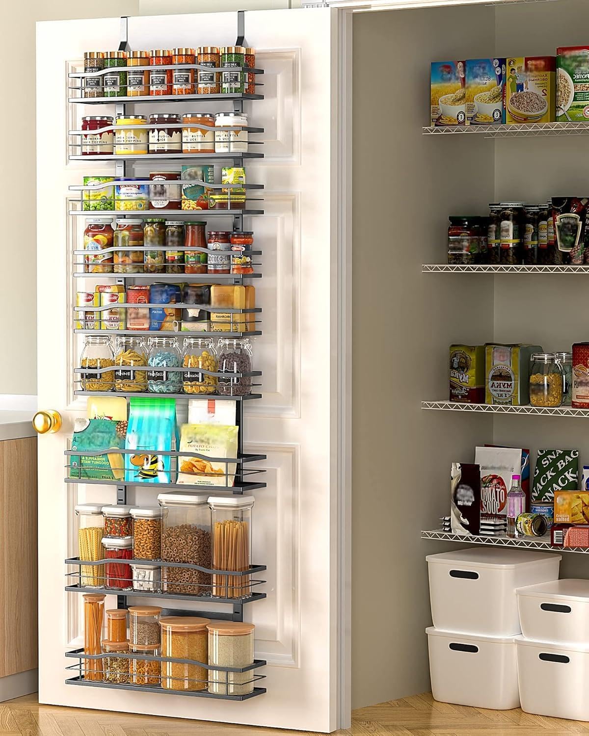 Adjustable 6-Tier Pantry Door Spice Rack Organizer — view 8