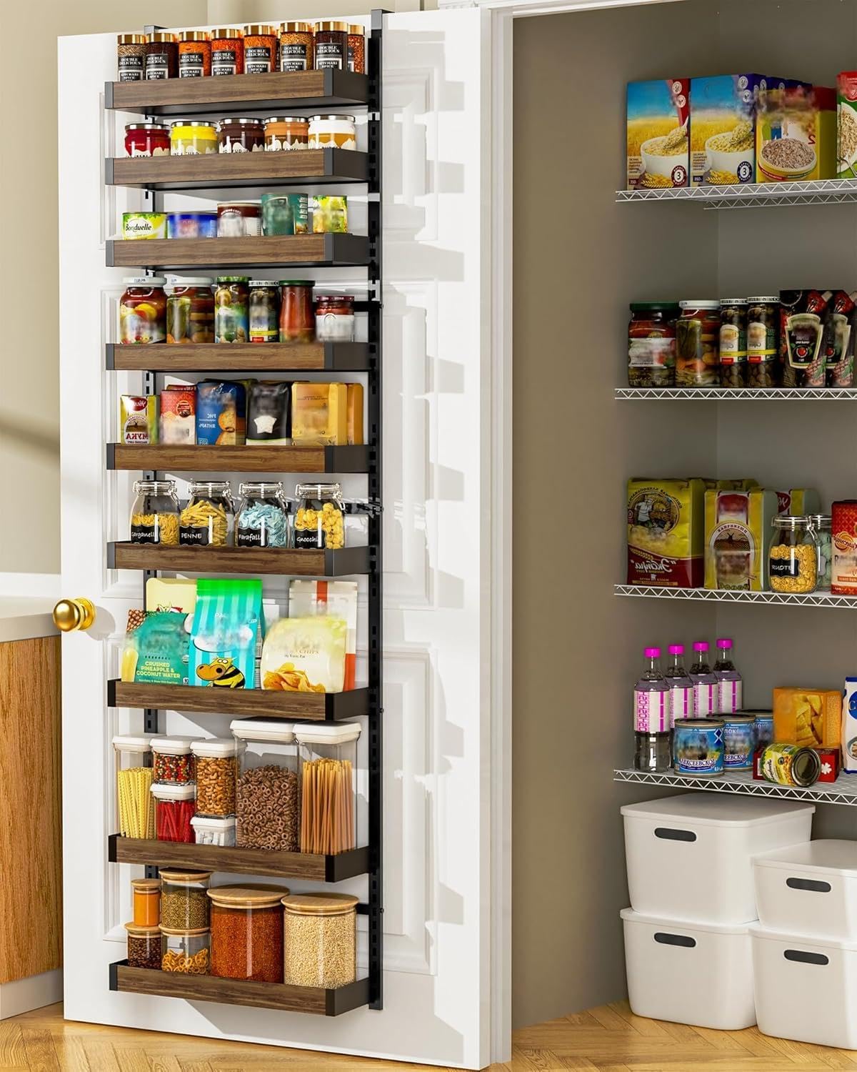 Adjustable 6-Tier Pantry Door Spice Rack Organizer — view 14