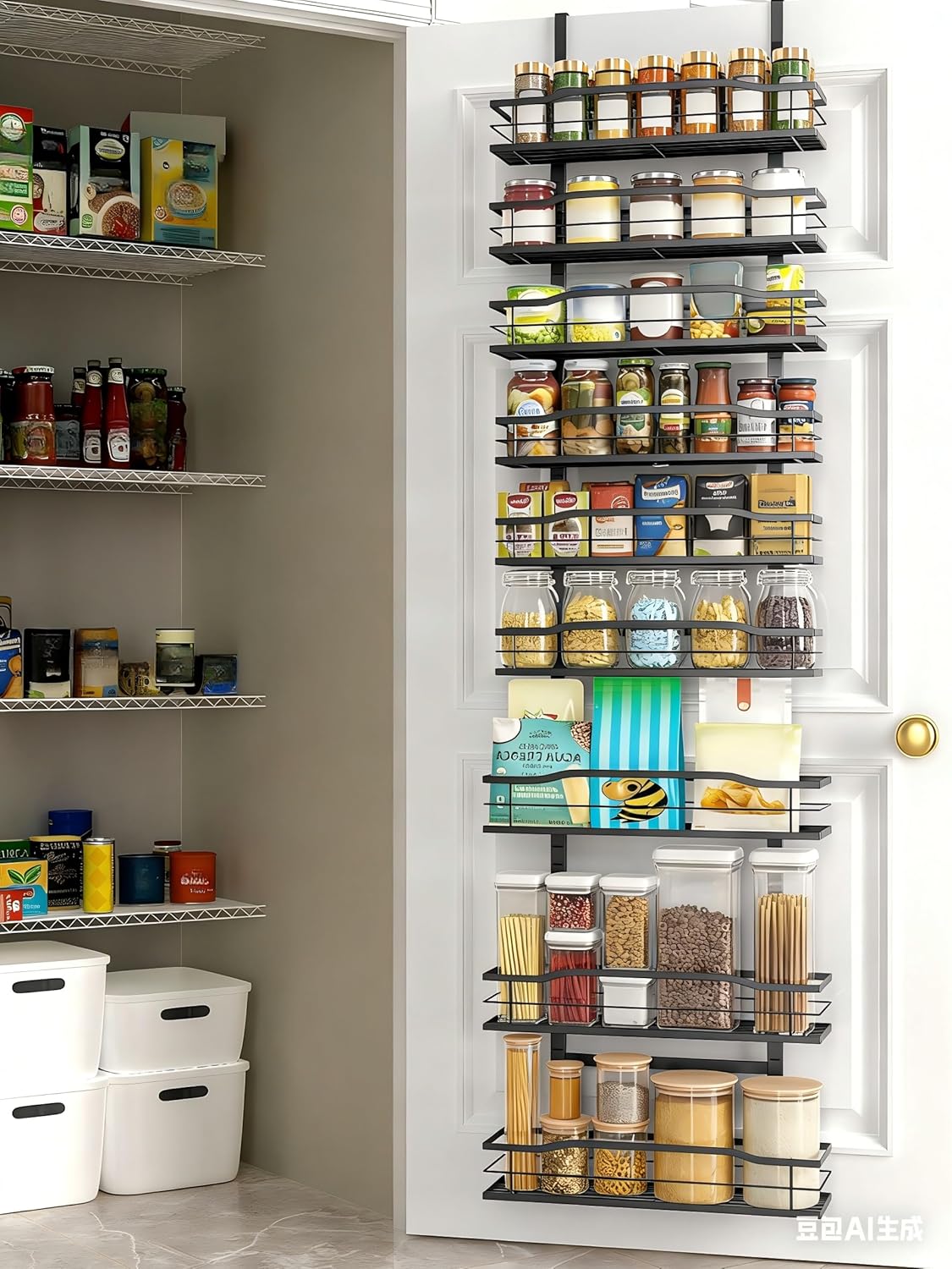 Adjustable 6-Tier Pantry Door Spice Rack Organizer — view 7